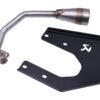 RVS voorbocht en ophangbeugel met glans zwarte poedercoating voor montage Akrapovic (S-VE125R1-HZBL/1) op 50cc Vespa / Piaggio 4T 2V (2-klepper) modellen. € 40