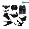 Plaatwerkset binnenzijde zip2000 / zip2006-4t zwart piaggio orig 9-delig binnenkappen