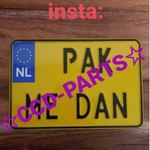 Kentekenplaat custom plaat Motor formaat PAK ME DAN. 125cc 180cc 200cc -  CCD Parts