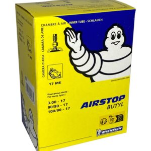 Binnenband Michelin. 17-3.00  100/80-17. 90/80-17 met recht ventiel