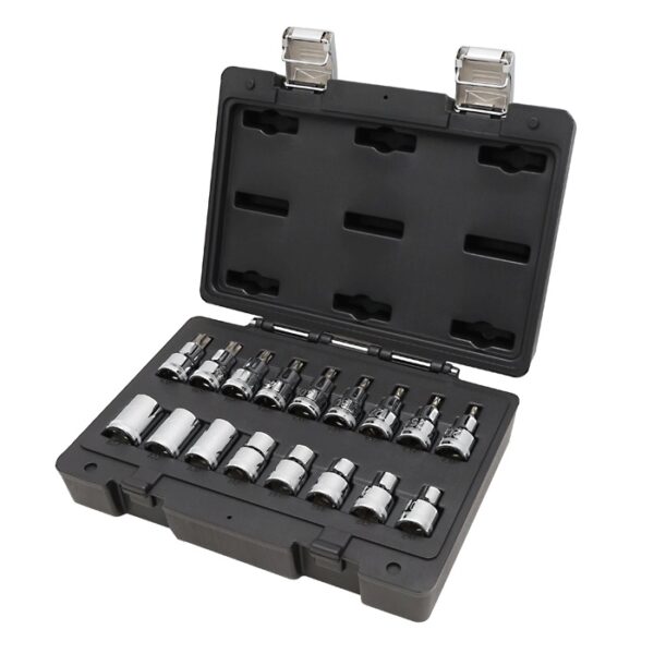 Assortiment van 17 Torx-doppen in kunststof koffer