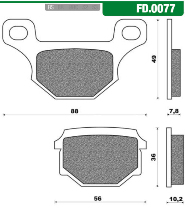 NEWFREN FD 0077 DERBI GPR 2011 ACHTER - RIEJU MRT50 2009-2010 ACHTER - TGB 409 2000-2002 VOOR - 101 R50 2000-2005 - 202 T50 1999 VOOR - CORADO 2003 VOOR