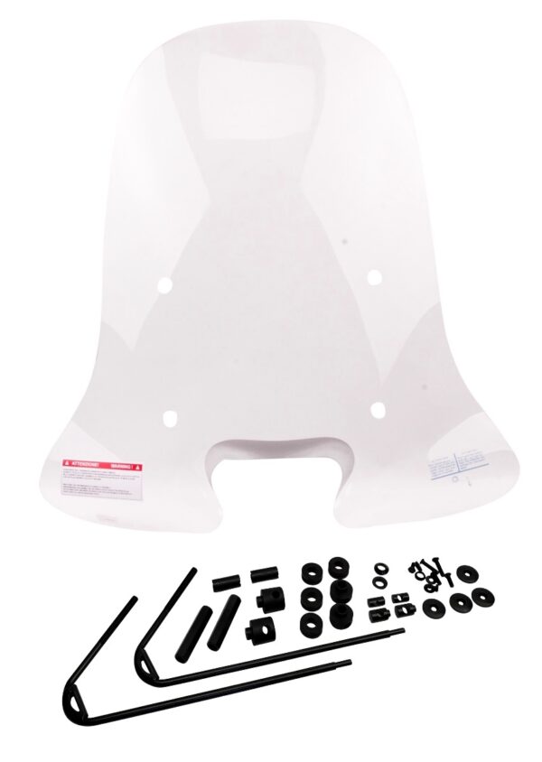 Hoog helder windscherm compleet met beugels / montageset | Piaggio New Fly ('13-)